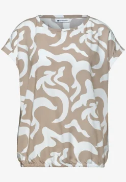 Blouse met hangende schouder en print