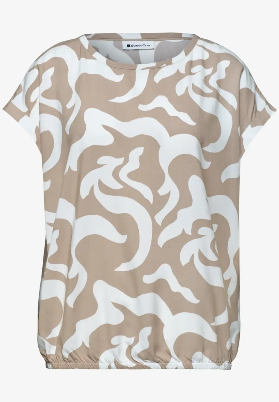 Blouse met hangende schouder en print