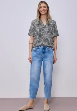 Blouse met korte mouwen en omslag