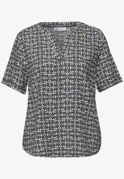 Blouse met korte mouwen en omslag