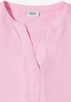 Blouse met korte mouwen en gespleten hals