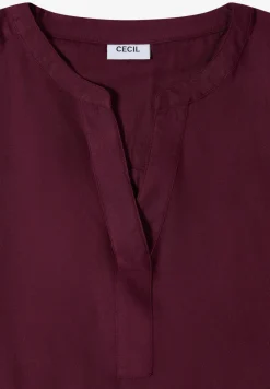 Blouse met korte mouwen en gespleten hals