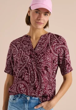 Blouse met korte mouwen en paisleyprint