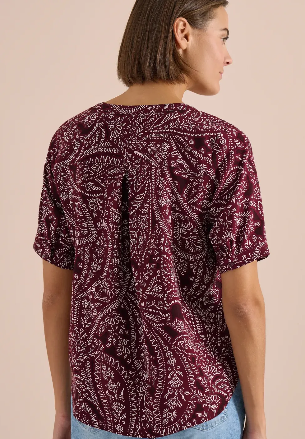 Blouse met korte mouwen en paisleyprint