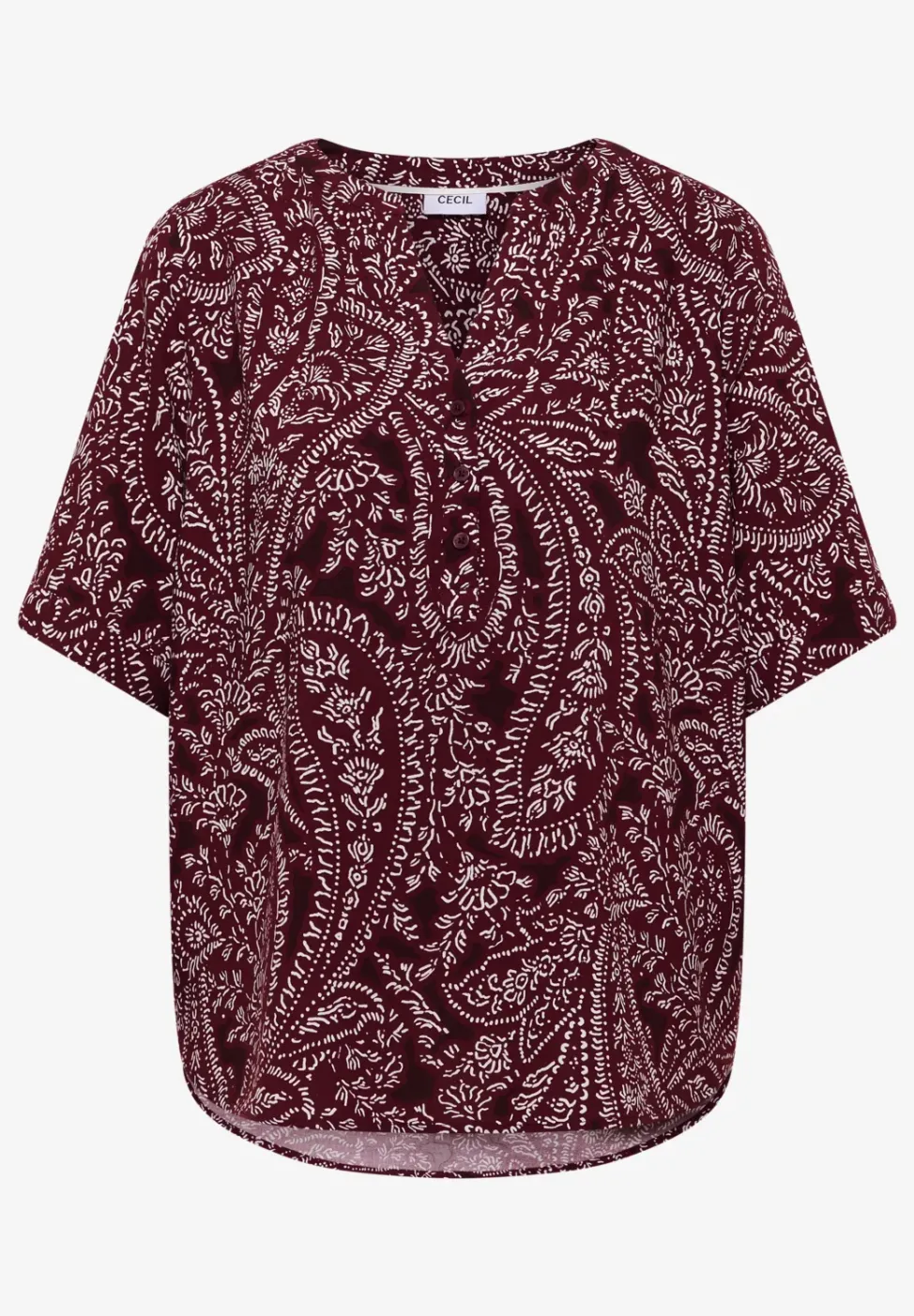 Blouse met korte mouwen en paisleyprint