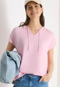 Blouse met korte mouwen en structuurmix