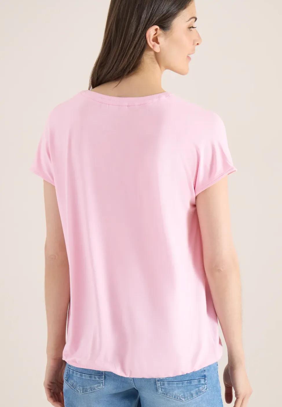 Blouse met korte mouwen en structuurmix