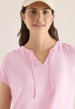 Blouse met korte mouwen en structuurmix