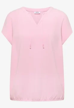 Blouse met korte mouwen en structuurmix