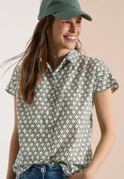 Blouse met korte mouwen en minimale print