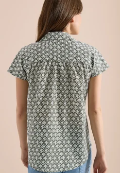 Blouse met korte mouwen en minimale print