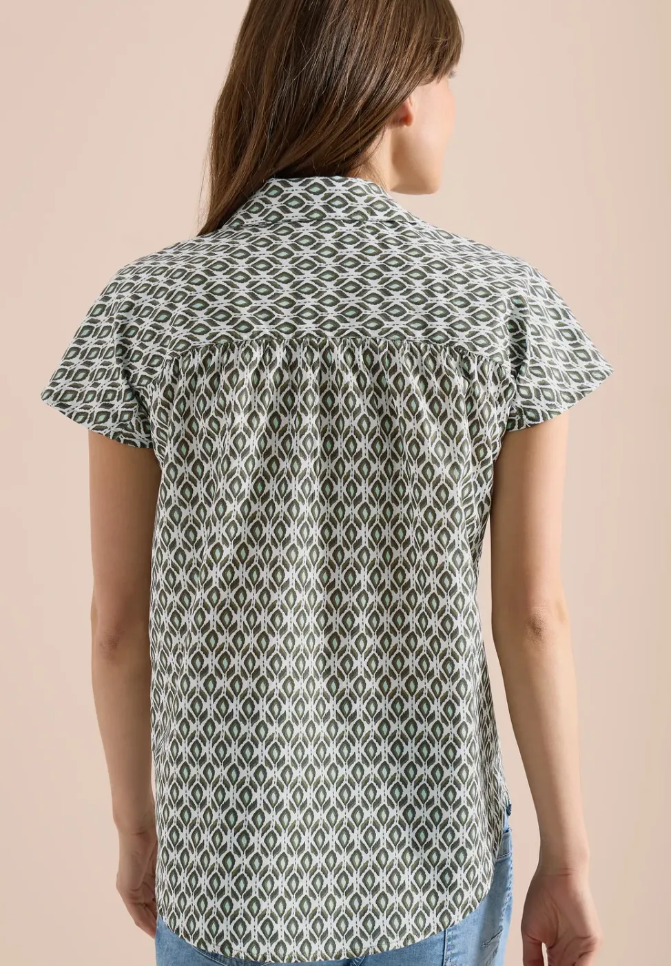 Blouse met korte mouwen en minimale print
