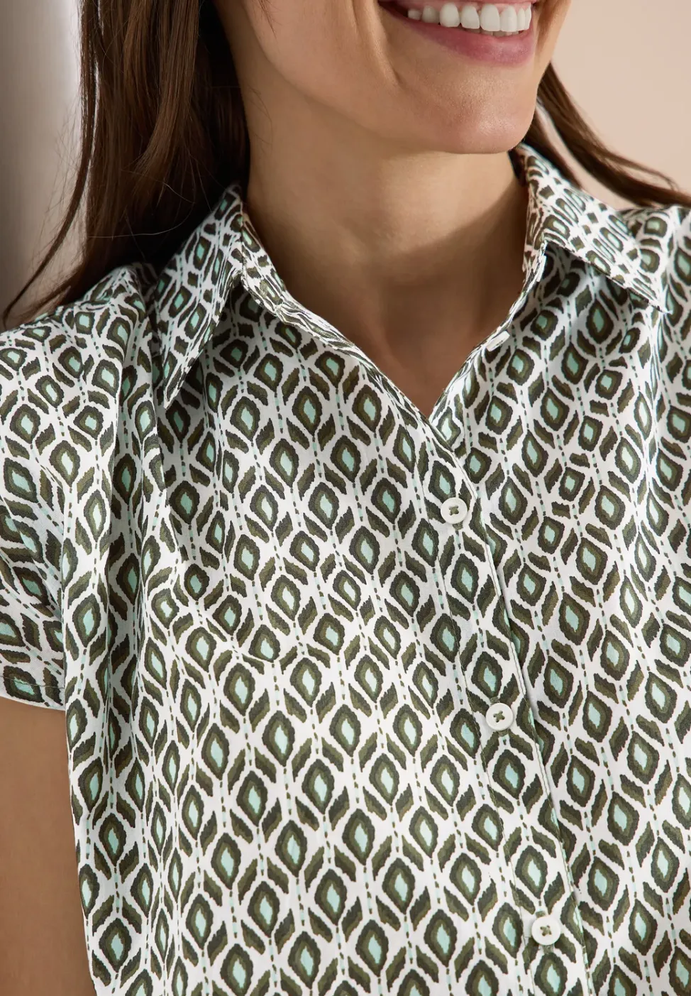 Blouse met korte mouwen en minimale print