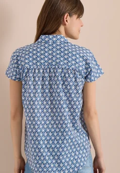 Blouse met korte mouwen en minimale print