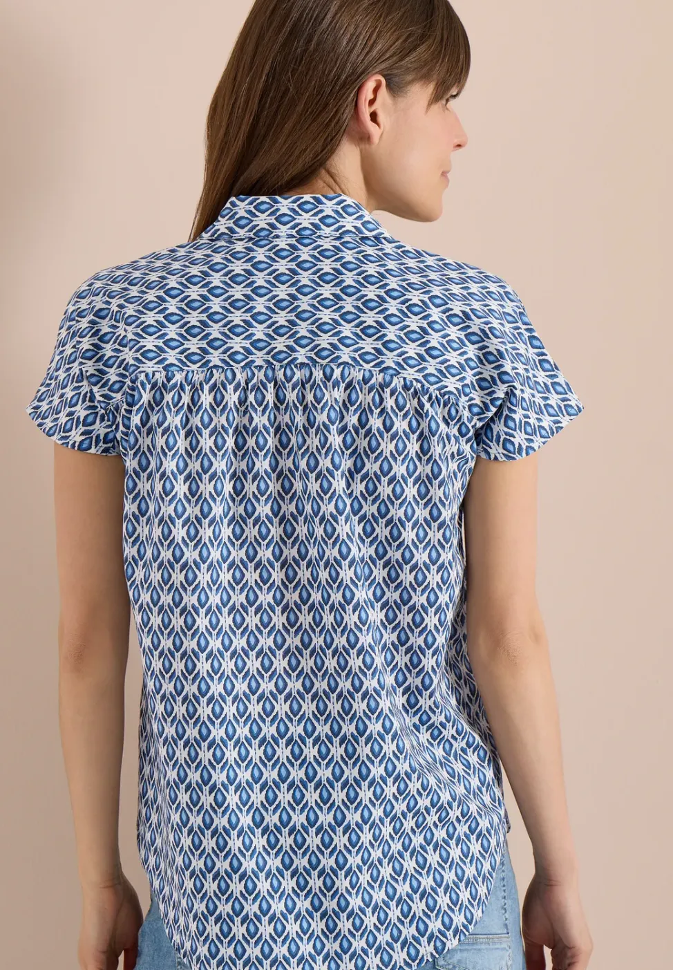 Blouse met korte mouwen en minimale print