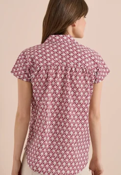 Blouse met korte mouwen en minimale print