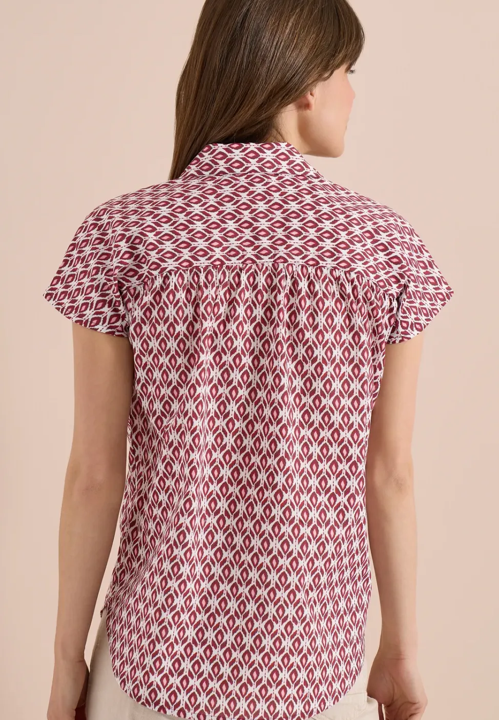 Blouse met korte mouwen en minimale print