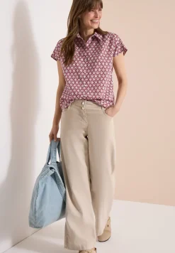 Blouse met korte mouwen en minimale print
