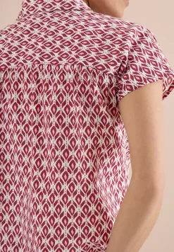 Blouse met korte mouwen en minimale print