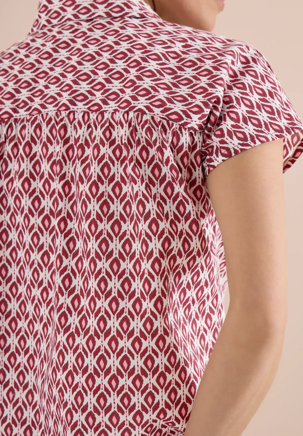 Blouse met korte mouwen en minimale print