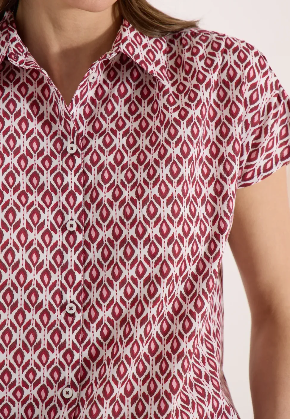 Blouse met korte mouwen en minimale print