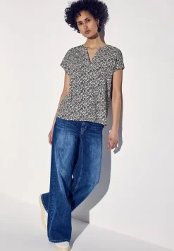 Blouse met korte mouwen en print