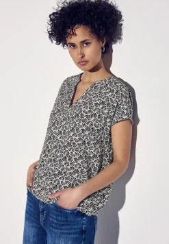 Blouse met korte mouwen en print