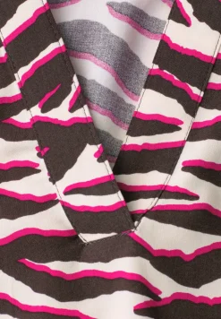 Blouse met korte mouwen, gespleten hals en print