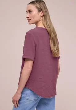 Blouse met korte mouwen in mousseline kwaliteit