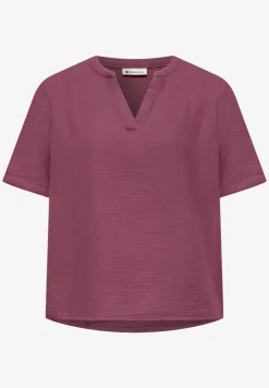 Blouse met korte mouwen in mousseline kwaliteit