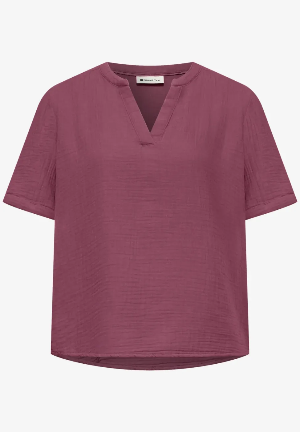 Blouse met korte mouwen in mousseline kwaliteit