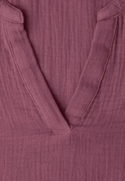 Blouse met korte mouwen in mousseline kwaliteit