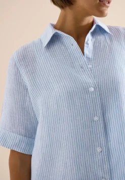 Blouse met korte mouwen van puur linnen
