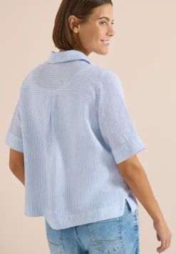 Blouse met korte mouwen van puur linnen