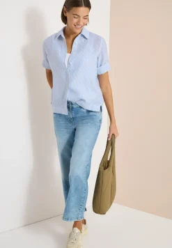 Blouse met korte mouwen van puur linnen
