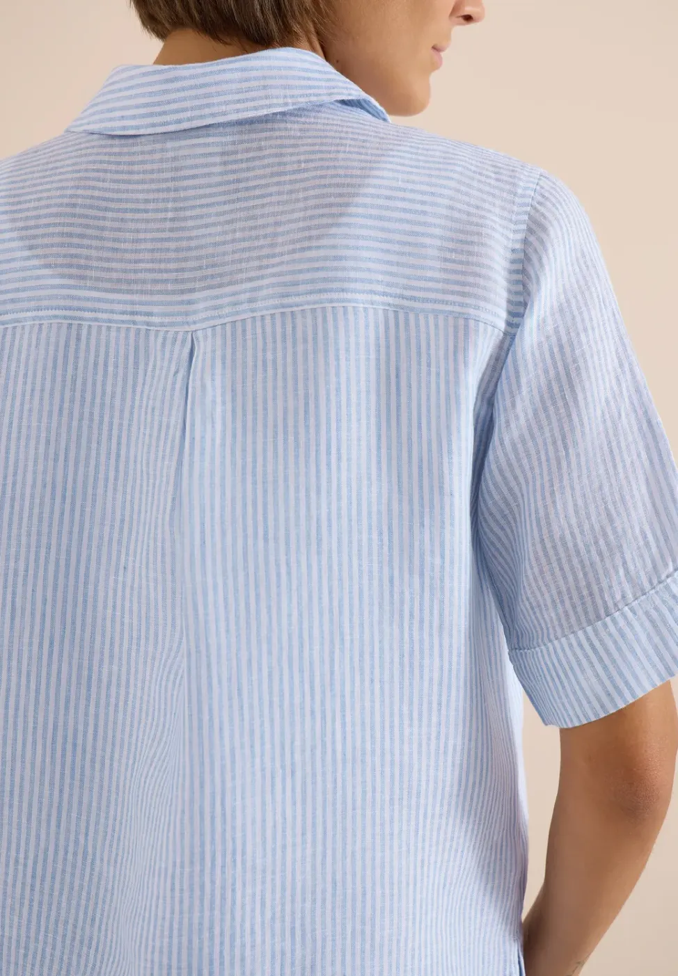 Blouse met korte mouwen van puur linnen
