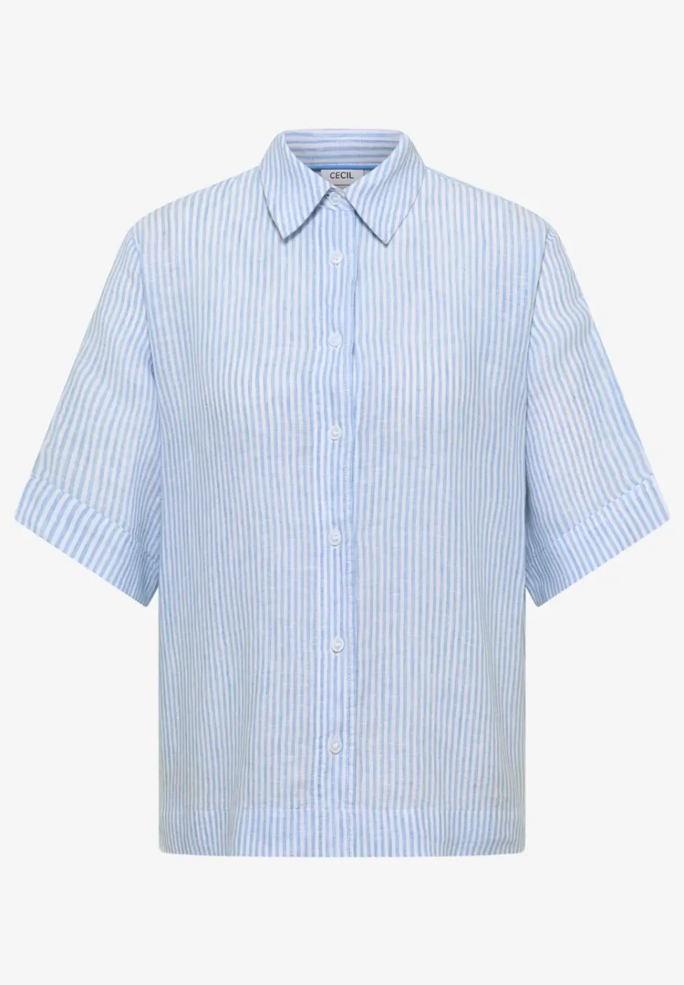 Blouse met korte mouwen van puur linnen