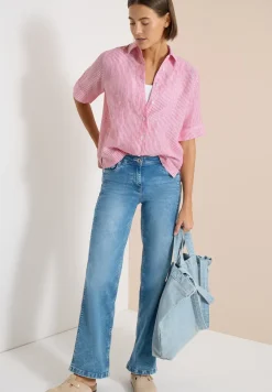 Blouse met korte mouwen van puur linnen
