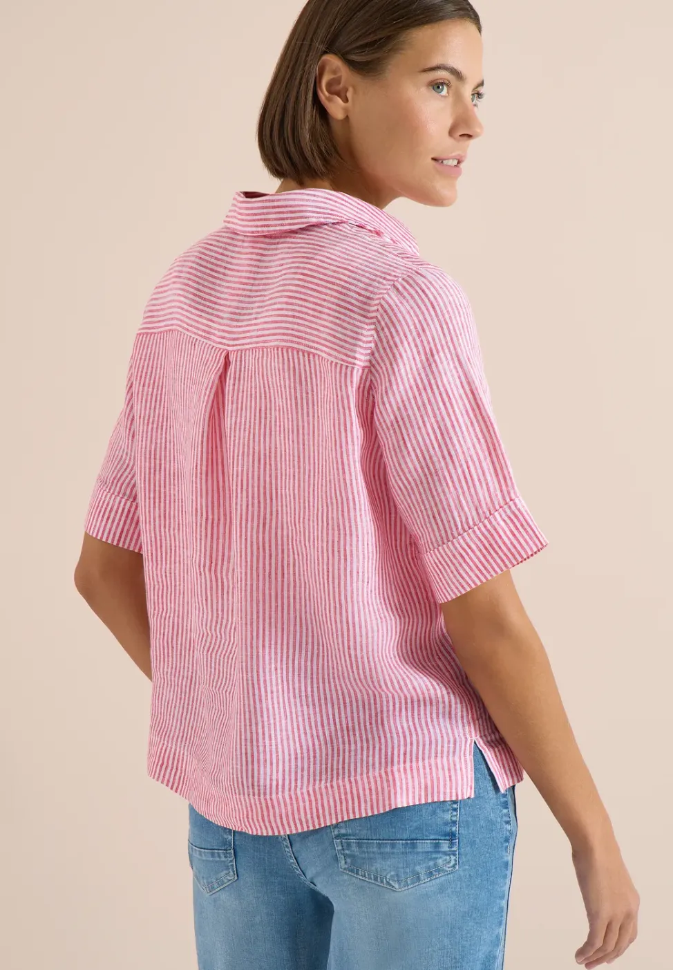 Blouse met korte mouwen van puur linnen