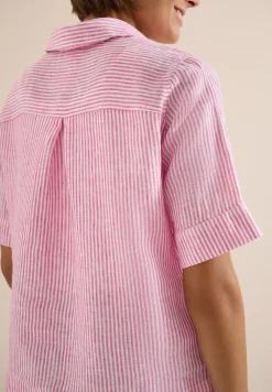 Blouse met korte mouwen van puur linnen