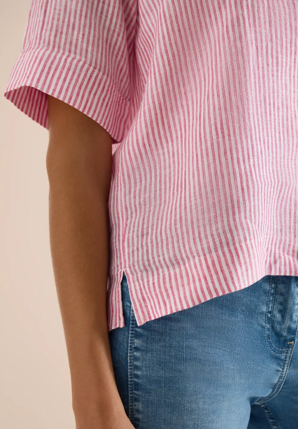 Blouse met korte mouwen van puur linnen