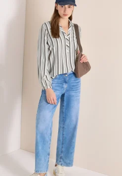 Blouse met lange mouwen en meerkleurige strepen