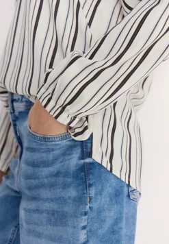 Blouse met lange mouwen en meerkleurige strepen