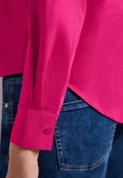 Blouse met lange mouwen en overhemdkraag in keperstof