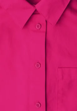Blouse met lange mouwen en overhemdkraag in keperstof
