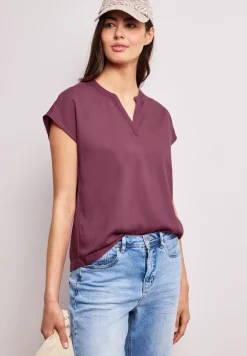 Blouse met losse schouders en gespleten hals