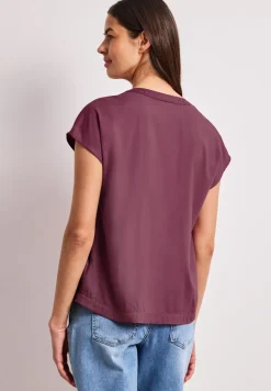Blouse met losse schouders en gespleten hals