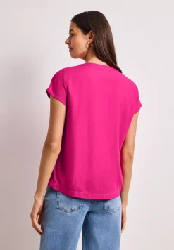 Blouse met losse schouders en gespleten hals