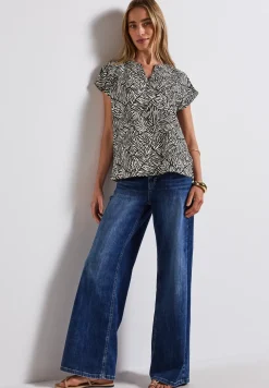 Blouse met minimale print