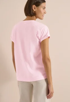 Blouse met overhangende schouders in seersucker kwaliteit